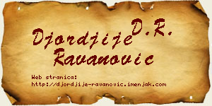 Đorđije Ravanović vizit kartica